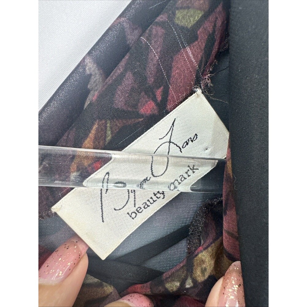 Byron Lars Beauty Mark Sheer Mesh Top Abstract Print Cowl Neck Y2K Designer Sz 6 - Picture 5 of 12